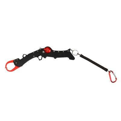 China Portable Folding Aluminum Fish Lip Grip Grabber Fishing Lip Clip with Lanyard for sale