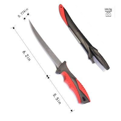 China Camping Stainless Steel Fish Knife Fillet Non-variable Hunting Knife With Sheath for sale