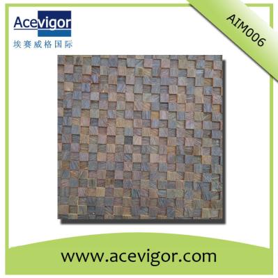 China Wooden mosaic wall tiles with uneven surface and 3D effect for decoration for sale