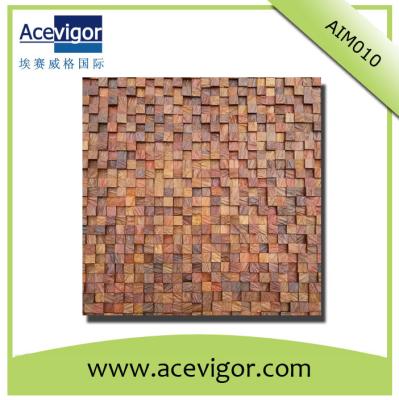 China Wooden mosaic wall tiles with rough surface for wall decoration for sale