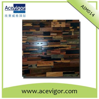 China Rustic antique wood mosaic tiles for wall decoration or artistic vision for sale