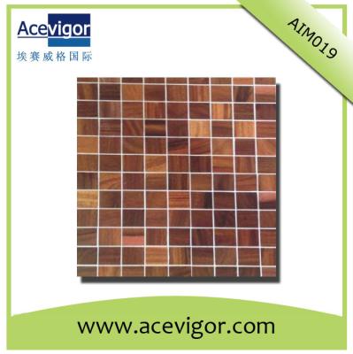 China Square wood mosaic tiles for bathroom or living room wall decoration for sale