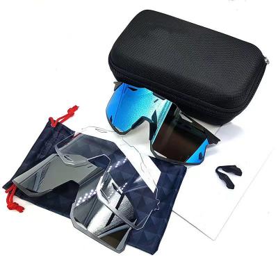 China Windproof Wholesale sports glasses custom logo goggles polarized cycling sunglasses with lens package for sale