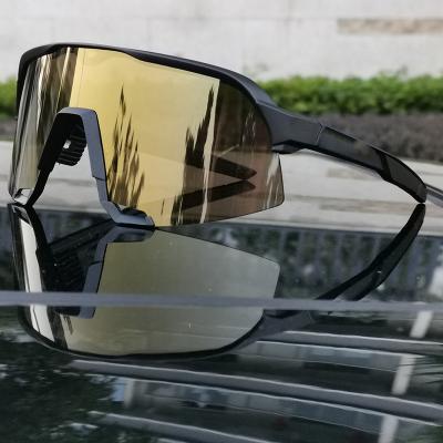 China Windproof Wholesale Bicycle Glass Dark Brown Eyewear Mirror Coating PC Youth Sport Sunglasses For Cycling for sale