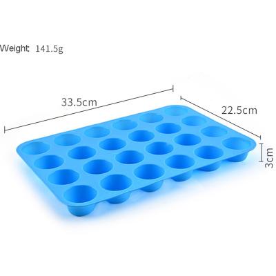 China Disposable BPA Free 24 Cavities Silicone Cake Tray Round Soap Molds Handmade Soap Mold Customs for sale