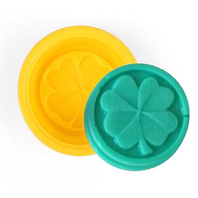 China Lucky flower grass clover shape silicone 3d cake+molds soap mold disposable for sale