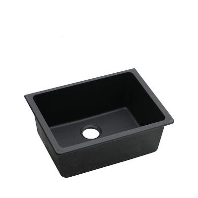 China Without Bowl Large Kitchen Faucet Kitchen Sink Single Bowl Topmount Granite Stone Black Water Sink Quartz Stone Material for sale