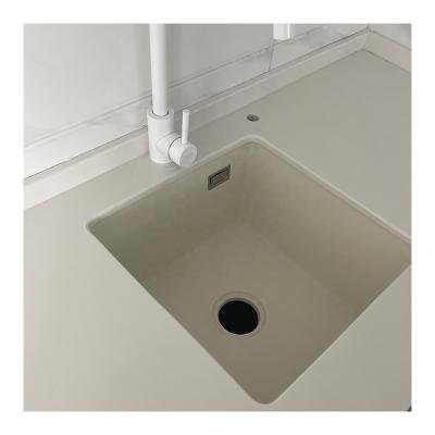 China Without Faucet Cheap Price Customize Granite Sink Household Heat Resistant Quartz Granite Kitchen Home Stone Sink for sale