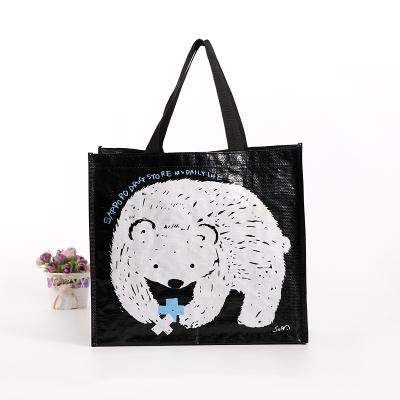 China Handled Laminated PP Woven Handbag Custom Laminated Tote Shopping Bag Japan Inspection Quality Standard for sale