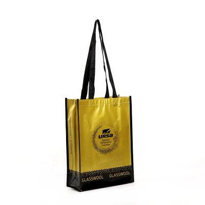 China Eco-friendly JunLian Laminated Nonwoven Yellow Shopping Bags With Printing Carry Tote Bag for sale