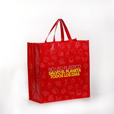 China Durable Factory Custom Printing PP Woven Grocery Bag , Large PP Woven Bag for sale