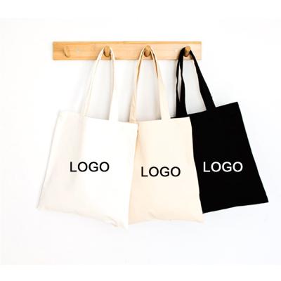 China Eco Handled Grocery Custom Printed Cotton Canvas Foldable Simple Shopping Tote Bag With Logo for sale