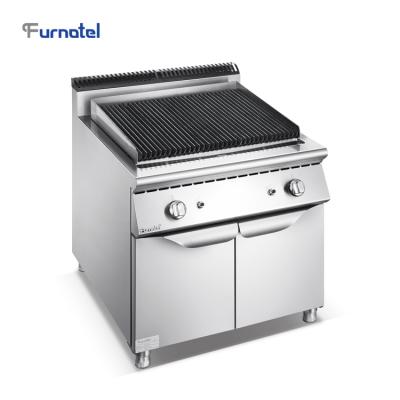 China 700 Deep Thick Tabletop Easily Cleaned Cooking Lava Stone Grill Cast Iron Grates With Equipment Gas Cabinet for sale