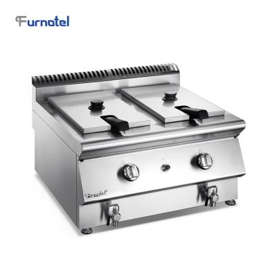 China High Performance Hotels Commercial Double Tank Stainless Steel Gas Deep Fryer for sale