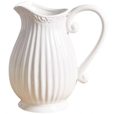 China Transitional Modern Home Creative Ceramic Vase Decoration Flower Arrangement White Milk Jug To Kettle for sale