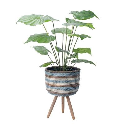 China 2020 New 100% Natural Home Decoration Nature Weaving 3 Legs Flower Pots And Planters For Green Plants for sale