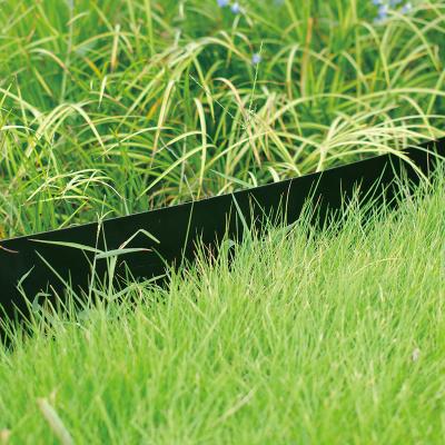 China Black Rustic Garden Minimalist Powder Cast Metal Lawn Edger Landscape Grass Liner Edging for sale