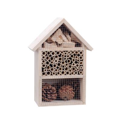 China Breathable Bee House European Classic Style Garden Lady Bird House Wooden Insect Hotel for sale