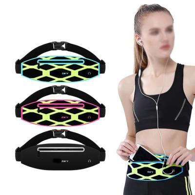 China Eco-friendly Neoprene Belt Waist Pouch Bag Pack Waterproof Reflective Running Belt With Holder Key Clip For Phone for sale