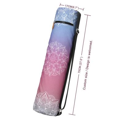 China Wholesale Large Capacity Eco Friendly Nature Rubber Pouch Folded Custom Printed Yoga Mat Canvas Travel Bag for sale