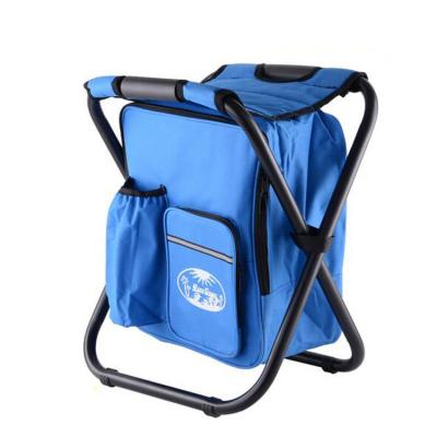 China Newest Outdoor Camping Beach Fishing Insulated Folding Backpack Chair With Cooler Bag for sale