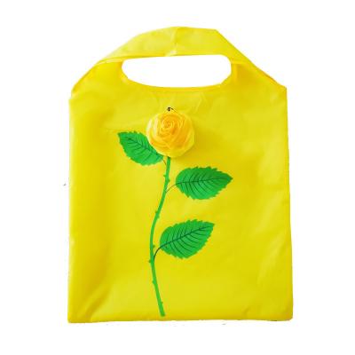 China Rose shape china factory rose shape logo environment friendly shopping bag custom foldable korean style fashion bag for sale