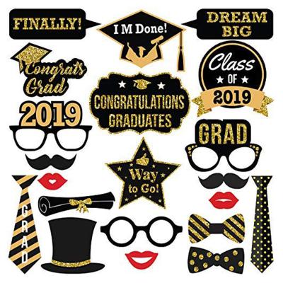 China Non-Toxic Graduation Photo Booth Props 2019 Congratulations Graduation Party Supplies for sale