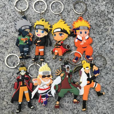 China Children's Ninja Uzumaki Sasuke Kakashi Pendant/Toys Charm Keychain Soft PVC 5cm Action Numbers Toys Keychains for sale