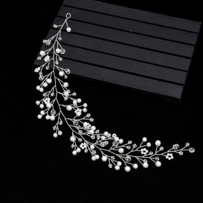 China Simple Crystal Hair Band Headband Pearl Headband CLARMER Style New Arrival Bride Fashion Bride Hair Accessories Environmentally Friendly Headbands for sale