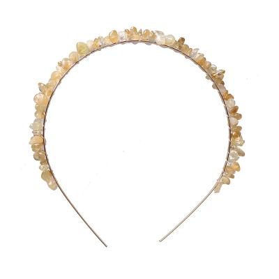 China New Fashion Handmade Simples Soft Natural Stone Crystal Resin Shell Hair Band For Women for sale