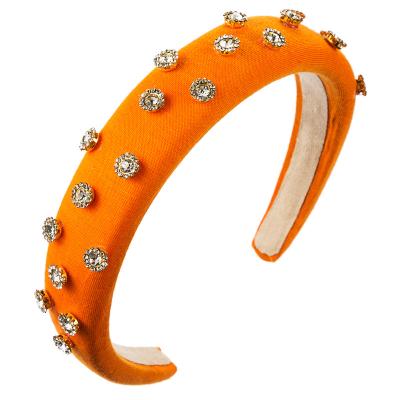 China Baroque Hair Accessories Women's Luxury Handmade Padded Crystal Diamond Headband CLARMER Jeweled Bling Headband New for sale