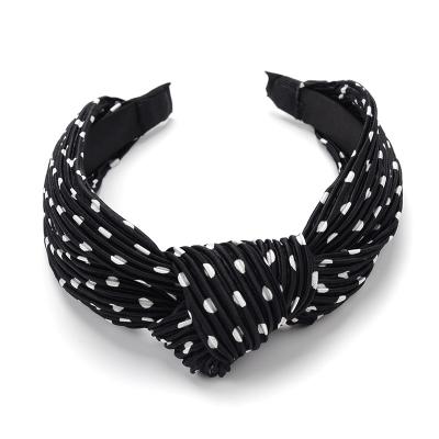 China Cheap New Fashion Hair Accessories Women Headband Dot Pleated Knot Headband Customized Design for sale