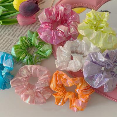 China CLARMER Spring Women Environmentally Friendly Scrunchies Colored Pearl Soft Elastic Custom Hair Scrunchies for sale