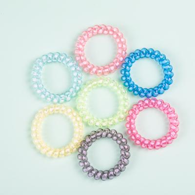 China Good Color Environmental Friendly Transparent Stretch Elastic Hair Phone Rope Hair Ties For Girls for sale