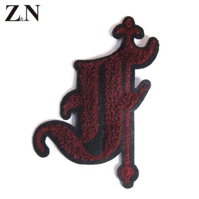 China Handmade Zeneng Factory Direct Sales Custom Sew On Embroidery Towel Clothes Letterman Fabric Chenille Patches for sale