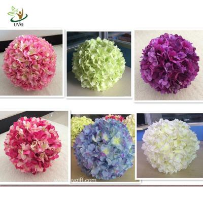 China UVG FHY01 40cm Artificial Flower Ball with Silk Hydrangea and Rose for Wedding Decoration for sale