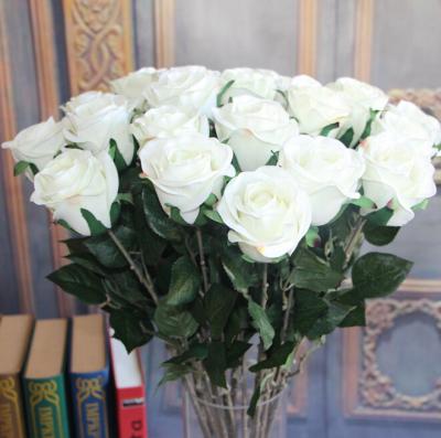 China UVG White Artificial Flowers Wholesale Real Touch Silk Flower Rose for Party Decoration for sale