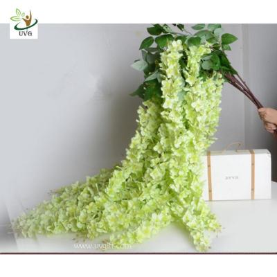 China UVG Green decorative artificial flower with silk wisteria for wedding stage decoration for sale