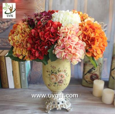 China UVG FHY25 fabric artificial hortensia wholesale silk flower hydrangea for home decoration for sale