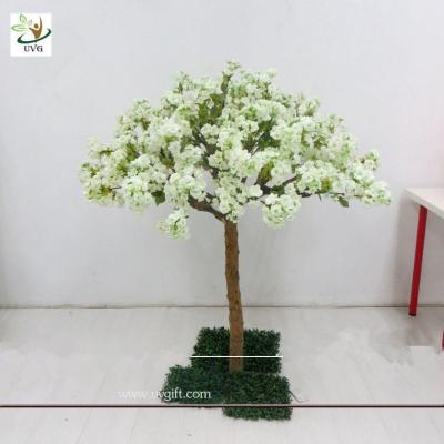 China UVG Wooden fake silk cherry blossom trees in white flowers use for table centerpieces for sale