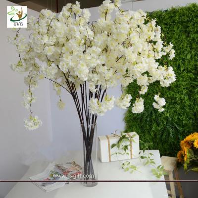 China UVG CHR129 white cherry blossom branches faux silk flowers for wedding home decoration for sale