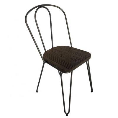 China 2022 China wholesale modern indoor restaurant metal cafe bar stackable chair with high back on sale for sale