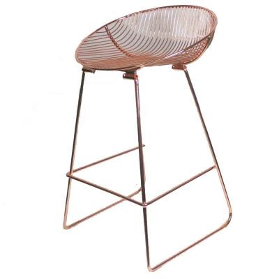 China 2022 newest factory contemporary modern style gold iron wire bar stool indoor outdoor dining chair on sale for sale