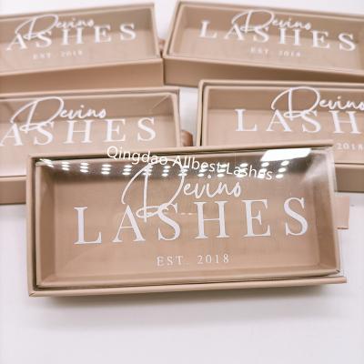 China Other Brown Coffee Color Mink Eyelash Packaging Boxes Custom Lashbox Lashes Packaging With Lashes for sale