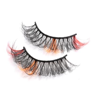 China Long Natural Best Price Colored Brown Lashes Wholesale 3d Fake Mink Lashes 20mm Color Lashes Vendor for sale