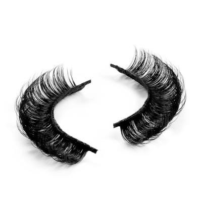 China Natural Russian Long Lashes Customized False Eyelash Faux Mink 18mm D Loop Strip Eyelashes Russian Lashes for sale