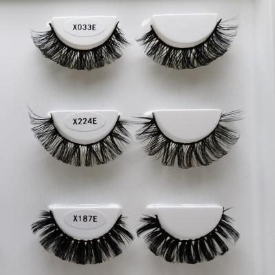 China Wholesale 3d Natural Long Faux Mink Lashes Private Label Synthetic Lashes Russian Lashes Band D Loop for sale