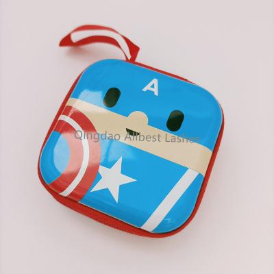 China Custom Round Tin Square Tinplate Silver Tin Box With Zipper And Cute Design for sale