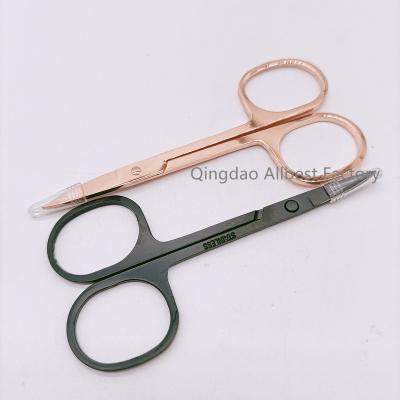 China Right Handed Scissors Lashes Tools Makeup Scissors Stainless Steel Cosmetic Eyebrow Scissors Rose Gold Scissors Black for sale