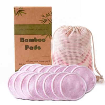 China Reusable Organic Bamboo+Cotton Makeup Removal Pads Factory Supply Round Face Bamboo Fiber Remover Blast Beauty Cosmetics Makeup Sponge for sale